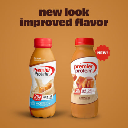 Premier Protein Shake, Caramel, 30g Protein, No Added Sugar, 24 Vitamins & Minerals to Support Immune Health, 11.5 fl oz, 12 Pack (Packaging May Vary)