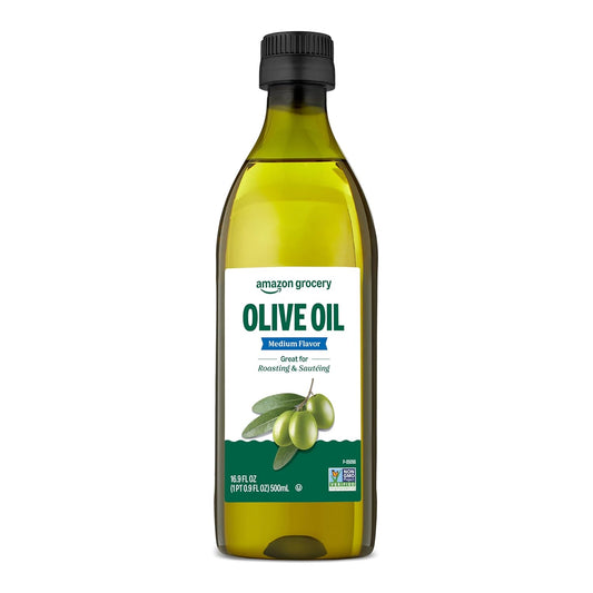 Amazon Grocery, Olive Oil, Medium Flavor 16.9 Fl Oz (Previously Amazon Fresh, Packaging May Vary)