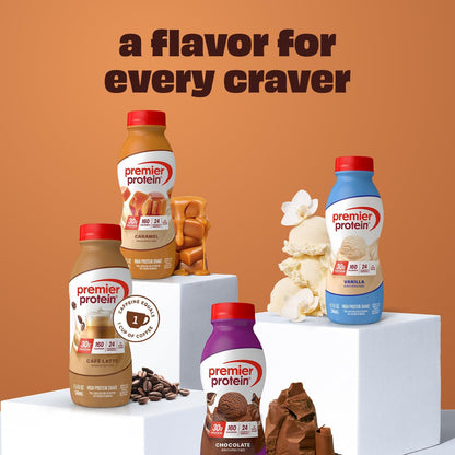 Premier Protein Shake, Caramel, 30g Protein, No Added Sugar, 24 Vitamins & Minerals to Support Immune Health, 11.5 fl oz, 12 Pack (Packaging May Vary)