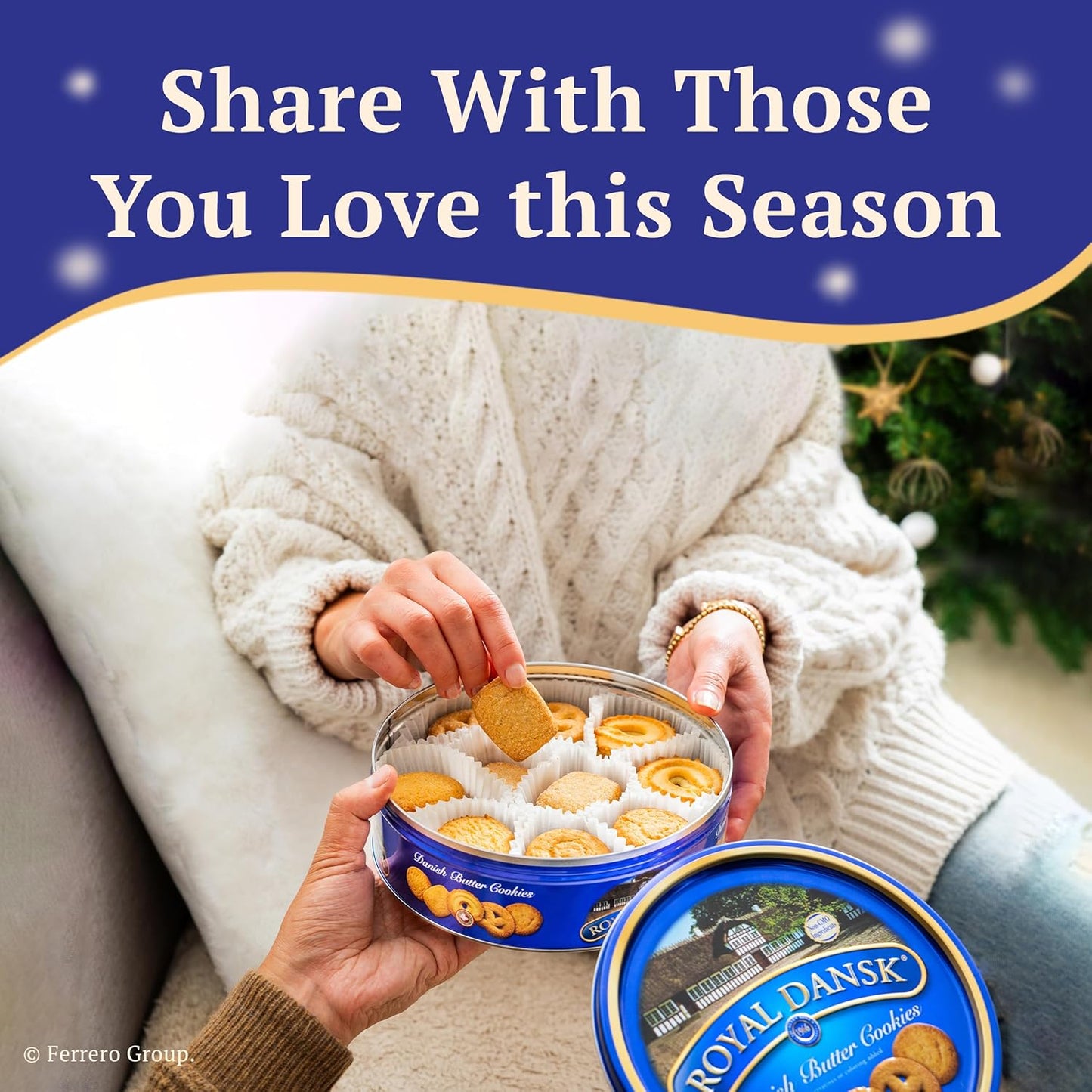 Royal Dansk Danish Butter Cookies, Premium Assorted Cookies in Gift Tin, Great for Sharing and Gifting, 12 oz