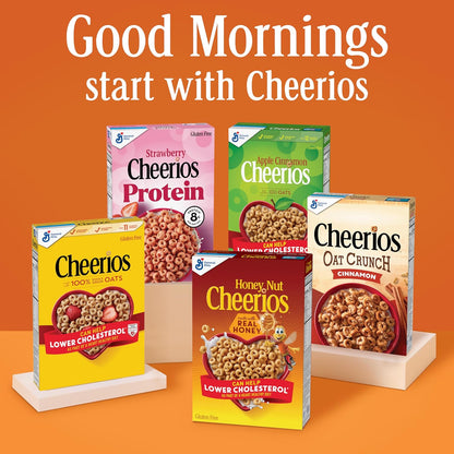 Honey Nut Cheerios, Heart Healthy Gluten Free Breakfast Cereal with Whole Grain Oats, 10.8 oz