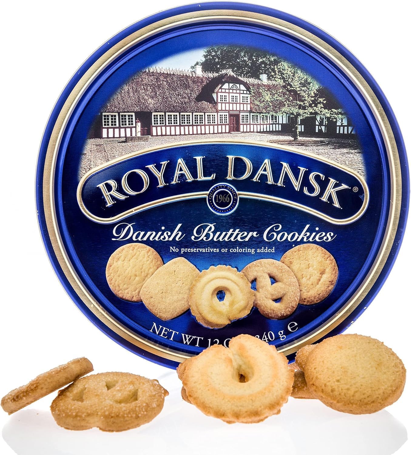 Royal Dansk Danish Butter Cookies, Premium Assorted Cookies in Gift Tin, Great for Sharing and Gifting, 12 oz